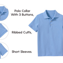 Lt. Blue (5-Pack) 4 10-Pack School Uniform Tagless Polo Tshirt for Little Boys & Big Boys